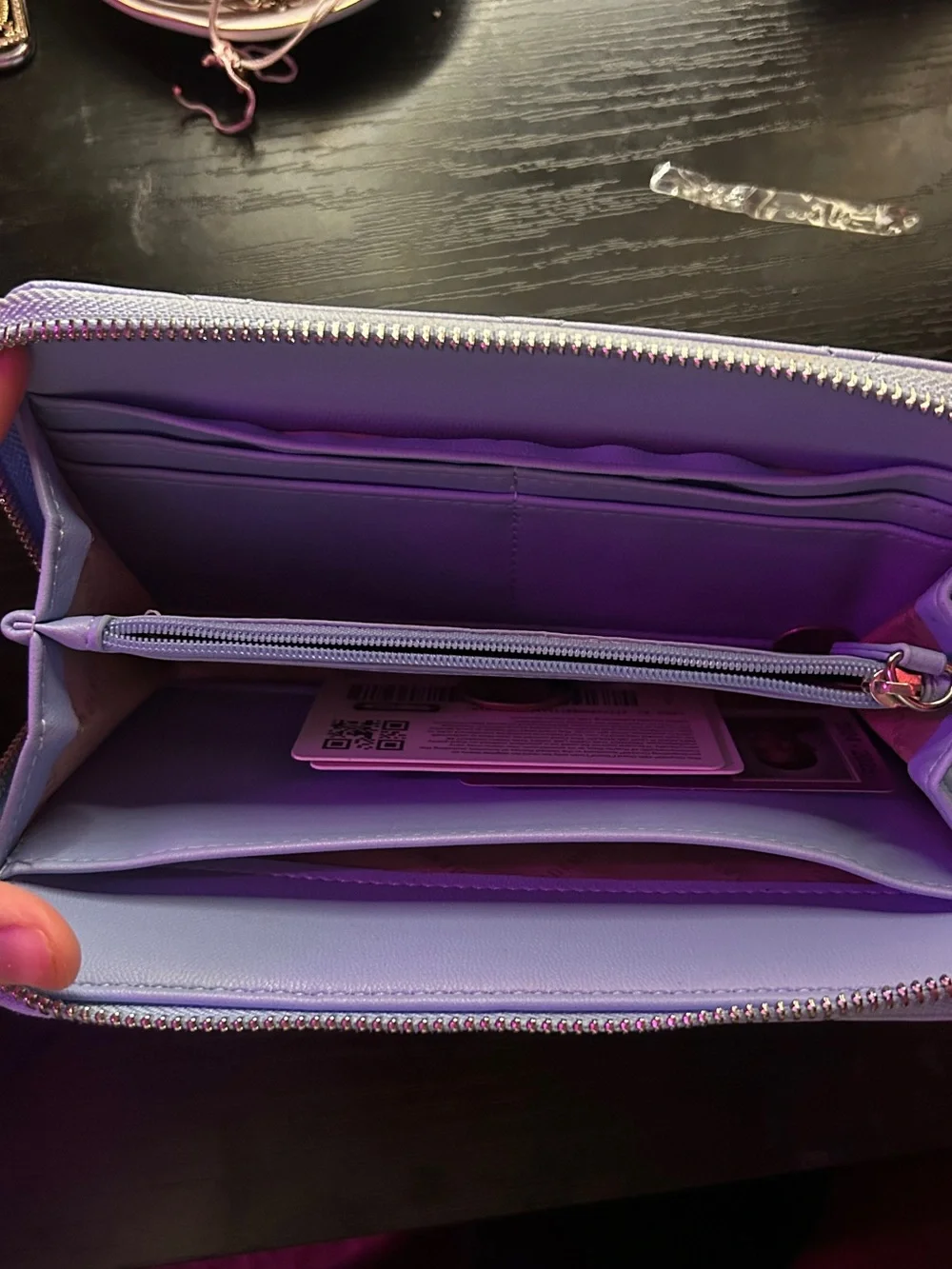 Steve Madden Lavender Zip Wallet with Quilted Exterior